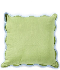 Southern Living Scallop Contrast Trim Square Pillow