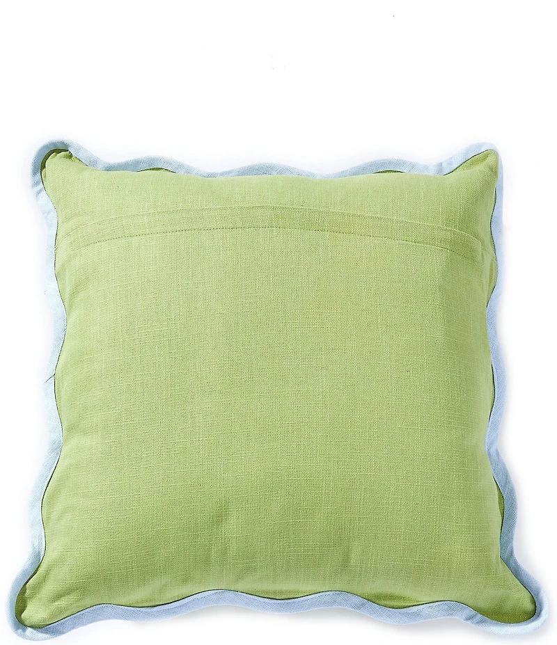 Southern Living Scallop Contrast Trim Square Pillow