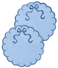 Southern Living Scalloped & Embroidered Bow Placemat, Set of 2