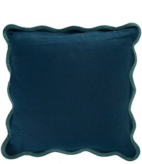Southern Living Scalloped Contrast Trim 18#double; Square Decorative Pillow