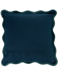 Southern Living Scalloped Contrast Trim 18#double; Square Decorative Pillow