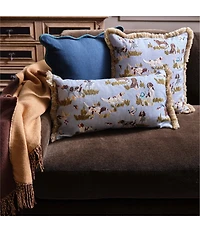 Southern Living Scalloped Contrast Trim 18#double; Square Decorative Pillow