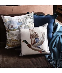 Southern Living Scalloped Contrast Trim 18#double; Square Decorative Pillow