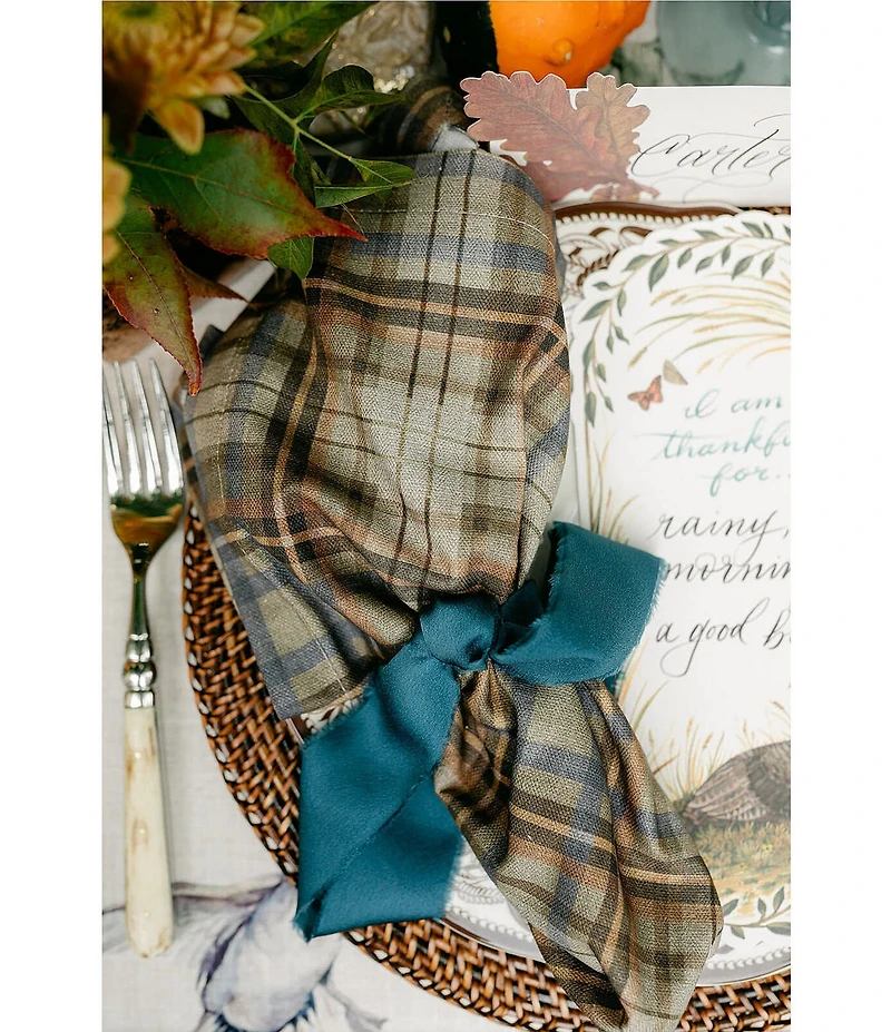 Southern Living Scenic Wetland Plaid Napkins, Set of 4