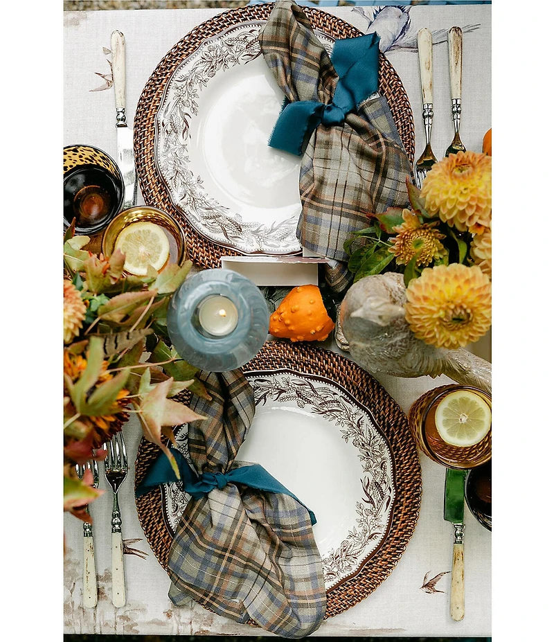 Southern Living Scenic Wetland Plaid Napkins, Set of 4