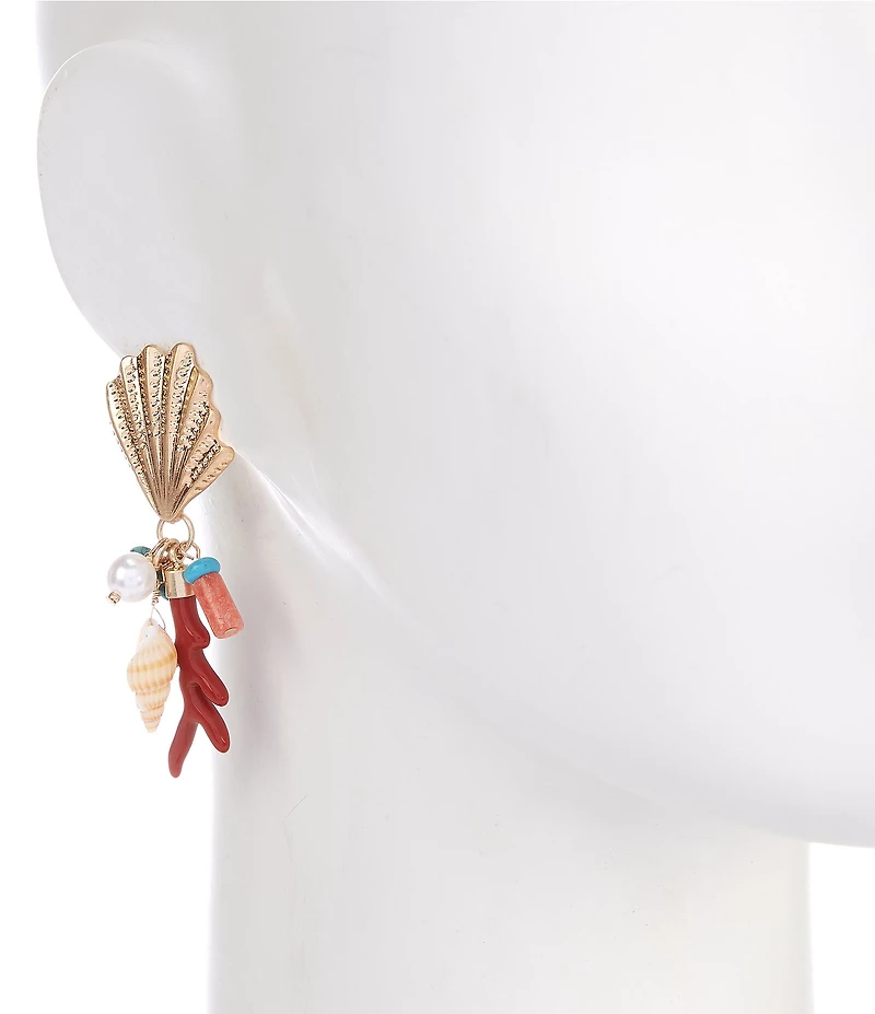 Southern Living Sealife Charm Cluster Drop Earrings