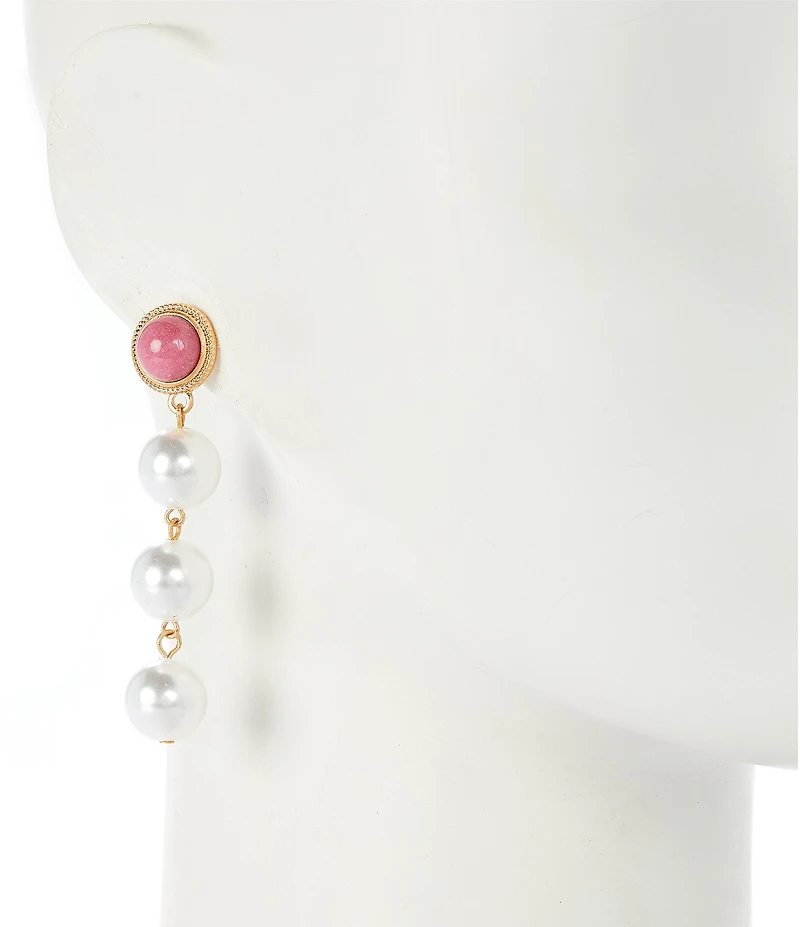 Southern Living Semi Precious and Pearl Drop Earrings