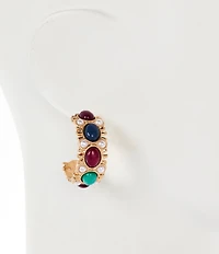 Southern Living Semi Precious Stone and Pearl Hoop Earrings