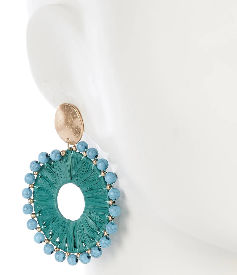 Southern Living Semi Precious Stone Border Woven Resort Orbital Earrings