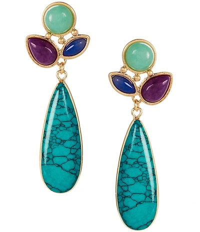 Southern Living Semi Precious Stone Cluster with Drop Earrings