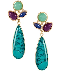 Southern Living Semi Precious Stone Cluster with Drop Earrings