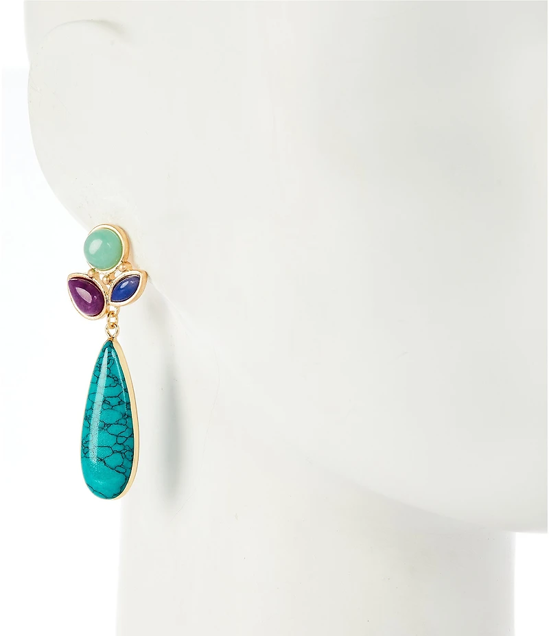 Southern Living Semi Precious Stone Cluster with Drop Earrings