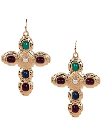 Southern Living Semi Precious Stone Cross Drop Earrings