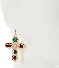 Southern Living Semi Precious Stone Cross Drop Earrings