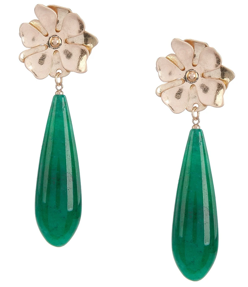 Southern Living Semi Precious Stone Flower Drop Earrings