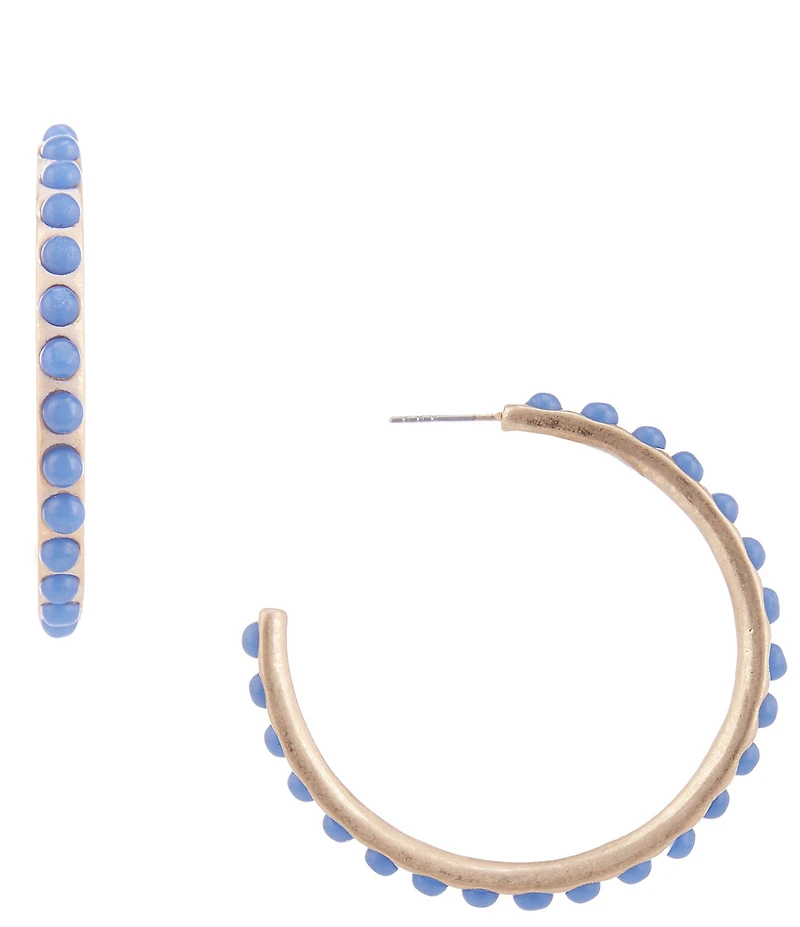 Southern Living Semi Precious Stone Hoop Earrings