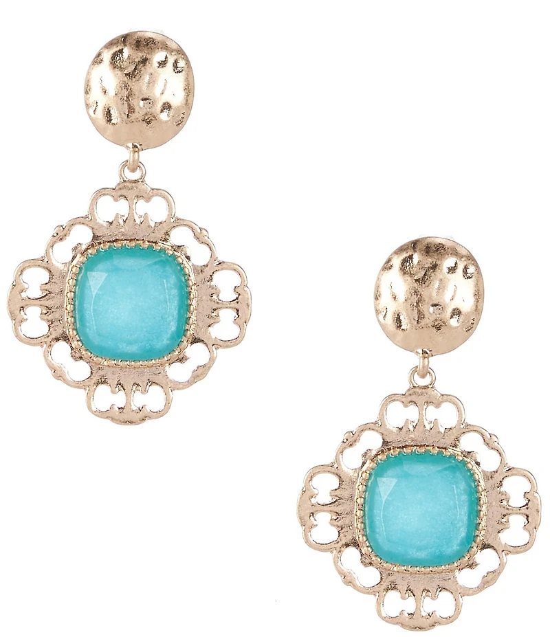 Southern Living Semi Precious Stone Inset Drop Earrings