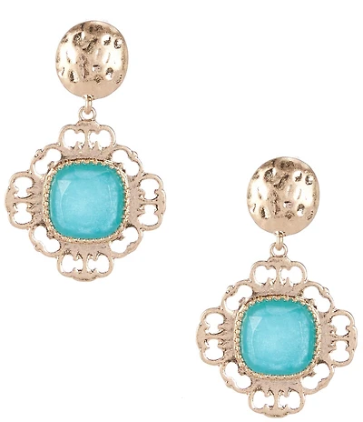 Southern Living Semi Precious Stone Inset Drop Earrings