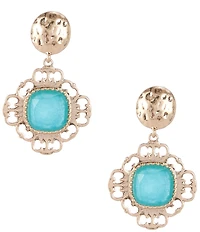 Southern Living Semi Precious Stone Inset Drop Earrings