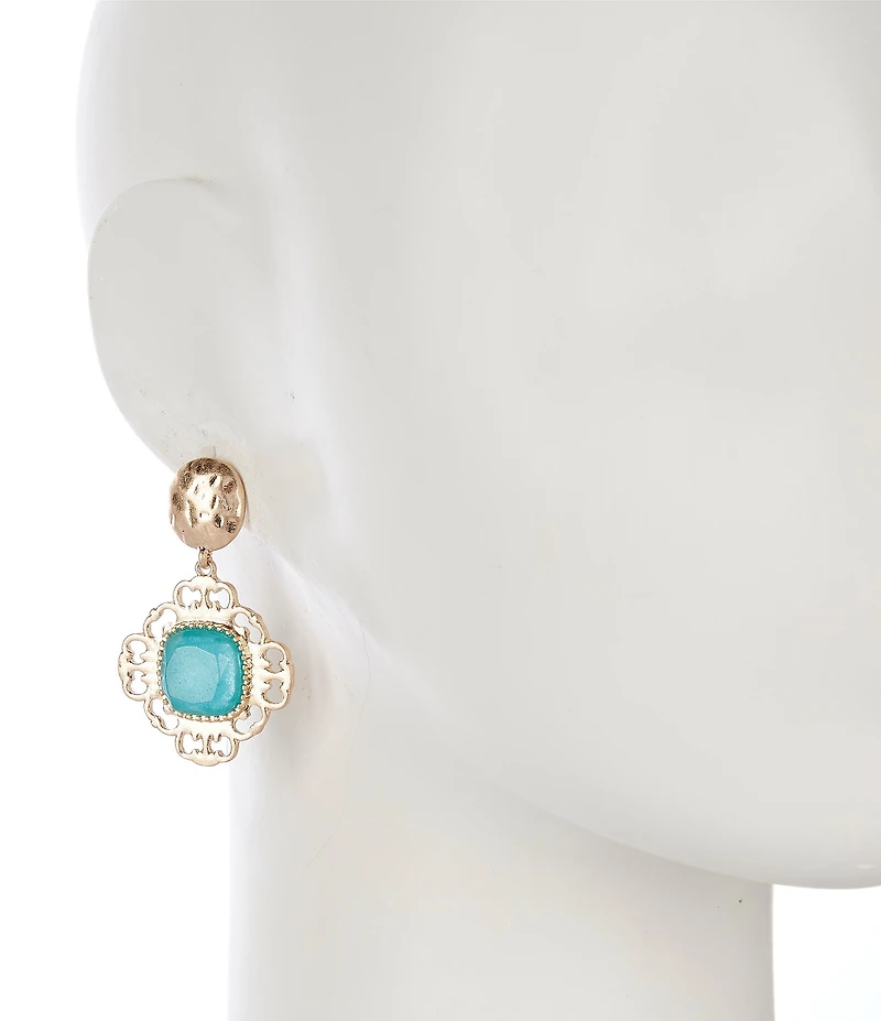 Southern Living Semi Precious Stone Inset Drop Earrings