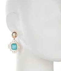Southern Living Semi Precious Stone Inset Drop Earrings