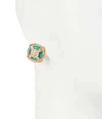 Southern Living Semi Precious Stone Inset Stud Clip Earrings