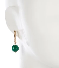 Southern Living Semi Precious Stone Long Hoop Drop Earrings