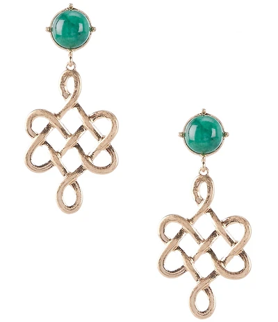 Southern Living Semi Precious Stone with Filigree Drop Earrings