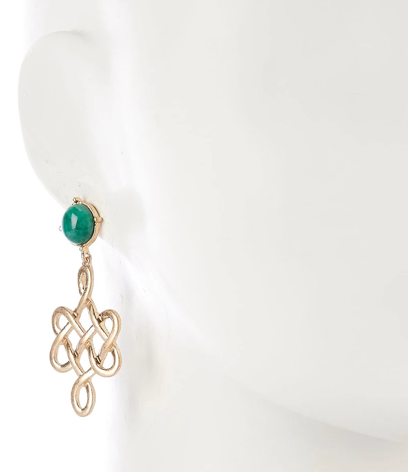 Southern Living Semi Precious Stone with Filigree Drop Earrings