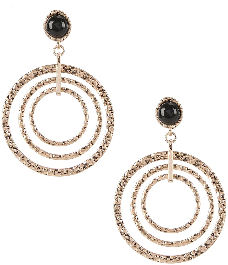Southern Living Semi Precious Stone with Inset Orbital Drop Earrings
