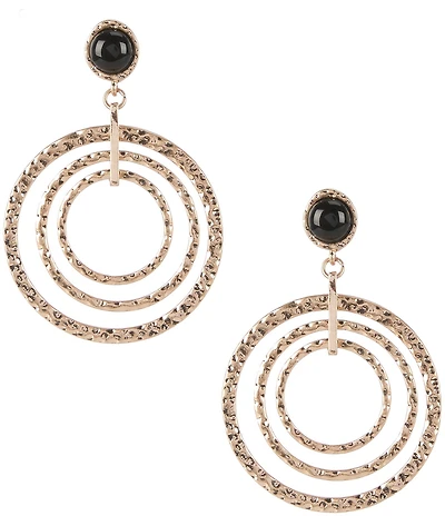 Southern Living Semi Precious Stone with Inset Orbital Drop Earrings