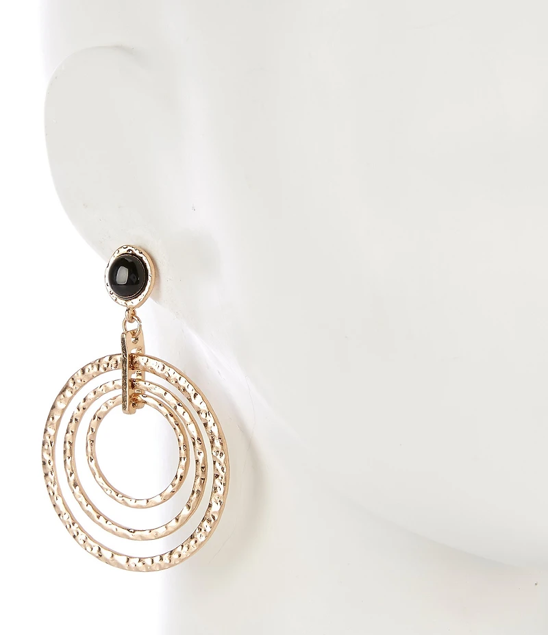 Southern Living Semi Precious Stone with Inset Orbital Drop Earrings