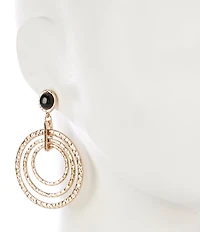Southern Living Semi Precious Stone with Inset Orbital Drop Earrings