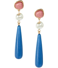 Southern Living Semi Precious Stone Pearl Linear Earrings
