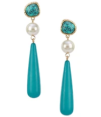 Southern Living Semi Precious Stones and Pearl Linear Earrings