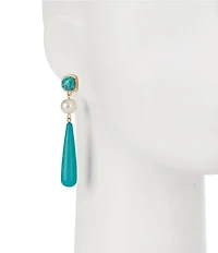 Southern Living Semi Precious Stones and Pearl Linear Earrings