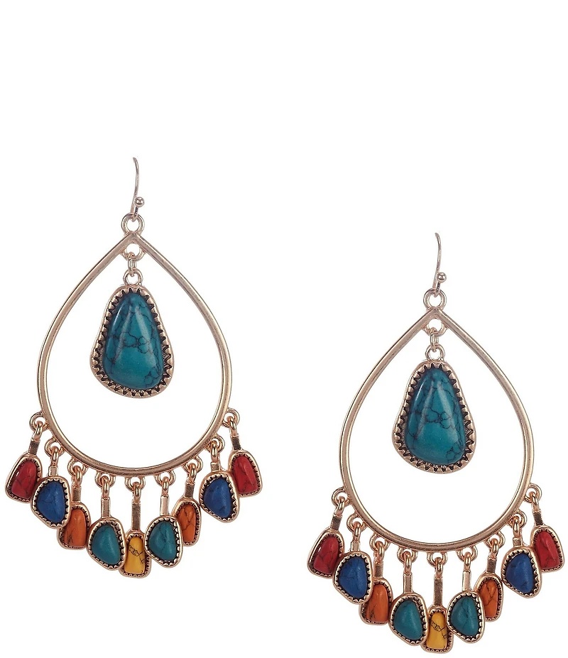 Southern Living Semi Precious Tear Drop Chandelier Earrings