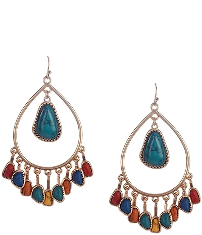 Southern Living Semi Precious Tear Drop Chandelier Earrings