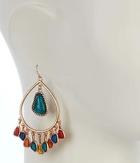 Southern Living Semi Precious Tear Drop Chandelier Earrings
