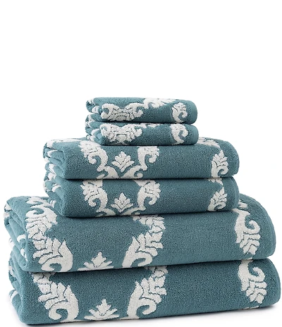 Southern Living Serena Collection Cotton Jacquard Scroll Bath Towels