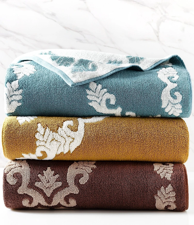 Southern Living Serena Collection Cotton Jacquard Scroll Bath Towels