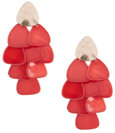 Southern Living Shell Shakey Resort Statement Drop Earrings