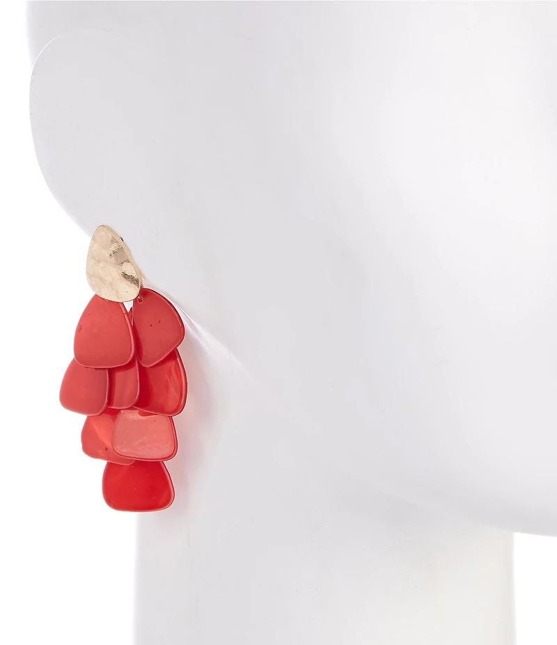 Southern Living Shell Shakey Resort Statement Drop Earrings
