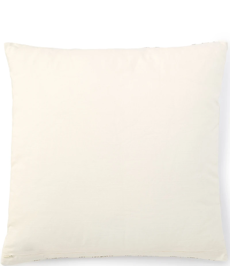 Southern Living Simplicity Collection Block Print Floral & Stripe Square Pillow
