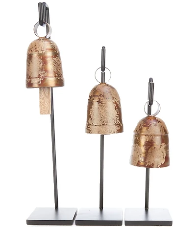 Southern Living Simplicity Collection Decorative Metal Bell Figurine, Set of 3