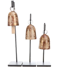 Southern Living Simplicity Collection Decorative Metal Bell Figurine, Set of 3