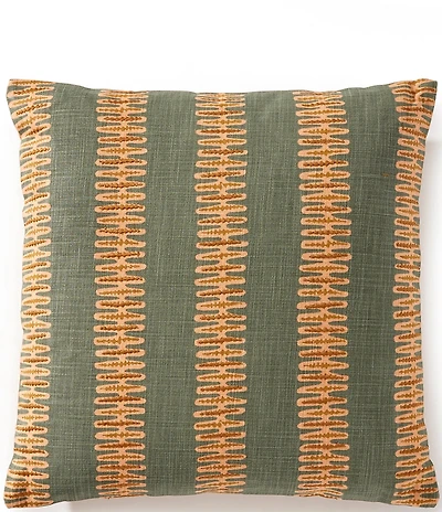 Southern Living Simplicity Collection Embroidered Stripe Square Pillow