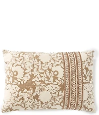 Southern Living Simplicity Collection Floral Print Embroidered Lumbar Pillow