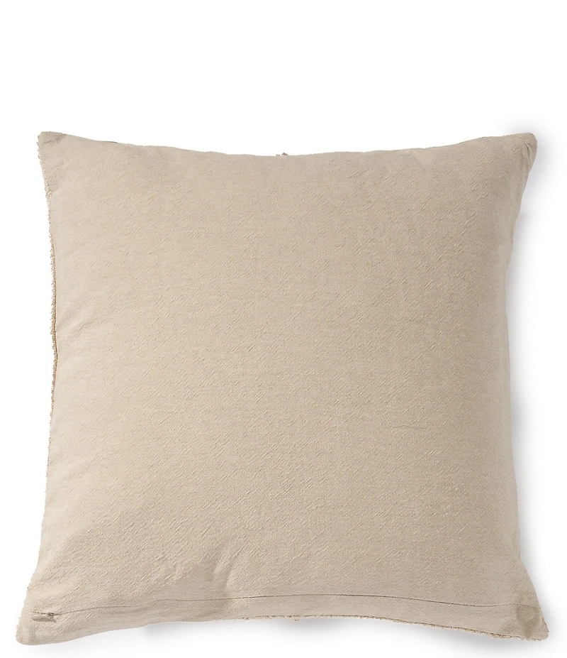 Southern Living Simplicity Collection Fringe Detail Herringbone Decorative Square Pillow