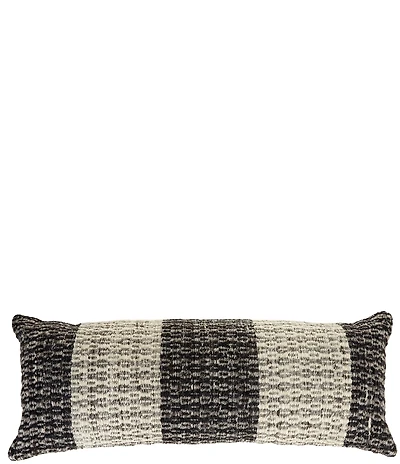 Southern Living Simplicity Collection Striped Woven Wool Bolster Decorative Pillow